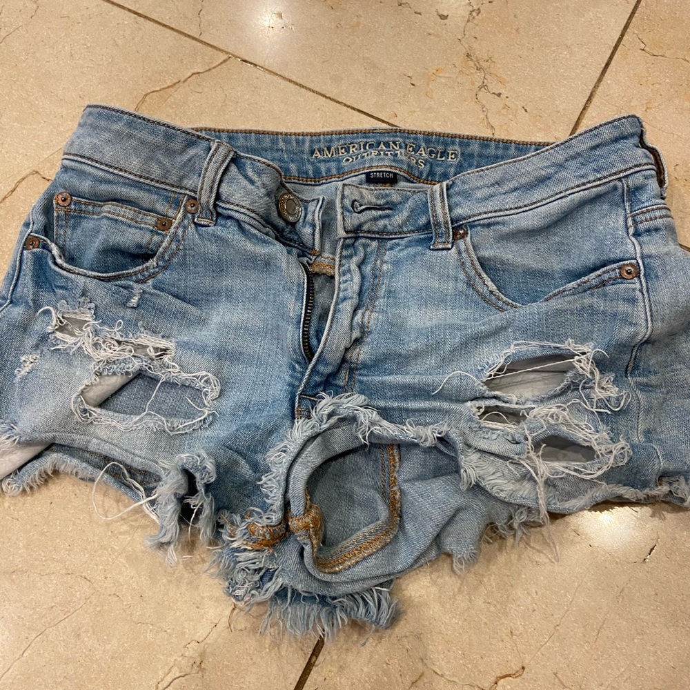 American Eagle distressed jean shorts